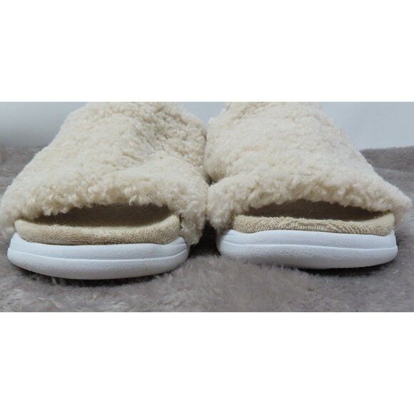 Kenneth Cole Reaction Women 5 Cream Slippers Four Cozy Slide Soft Plush Open Toe - Picture 3 of 11